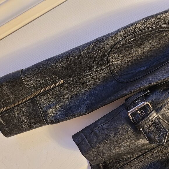 URBAN BEHAVIOR  Black Leather Moto Jacket- New Condition! - Picture 5 of 9